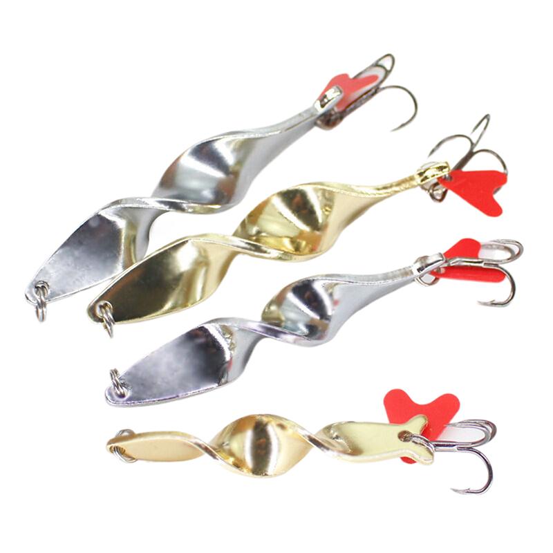 2 Stück Gold Silber 10g 14g 21g 28g Rotierender Metall Spinner Löffel Angelköder Köder Für Forelle Hecht Angeln Fisch Drillingshaken Tackle