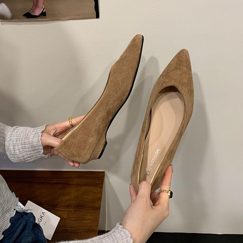 Fashion Fashion Low Heel Footwear Shallow Ladies Pumps Slides Shoes Casual Female Pointed Toe Elegant Women Heeled Slip On Shoes