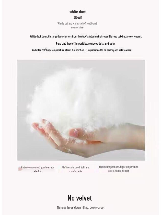 2024 Winter Women's Loose Fit Fur Collar Down Jacket with Knitted Sleeves - Petite Size