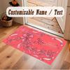 Floral Garden Theme Crystal Velvet Floor Rug Personalized Custom Name Text Warm Carpet Home Decoration