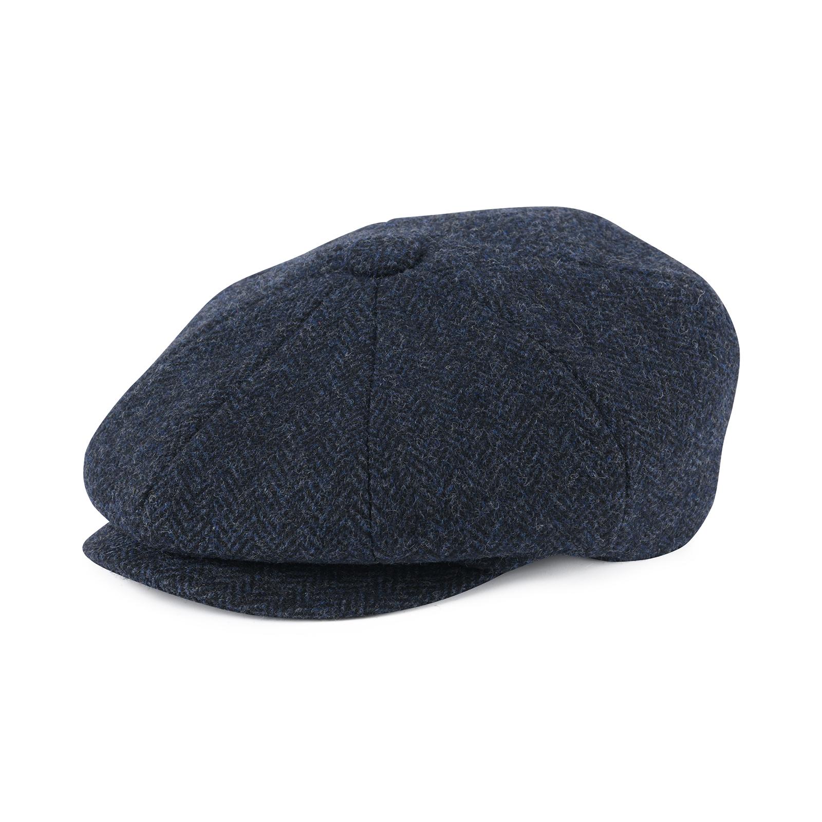

FEINION Men s Wool Blend Newsboy Cap 8 Panel Ivy Tweed Cabbie Front Snap Brim Flat Hat Irish Cabbie Cap 57 тёмно-синий
