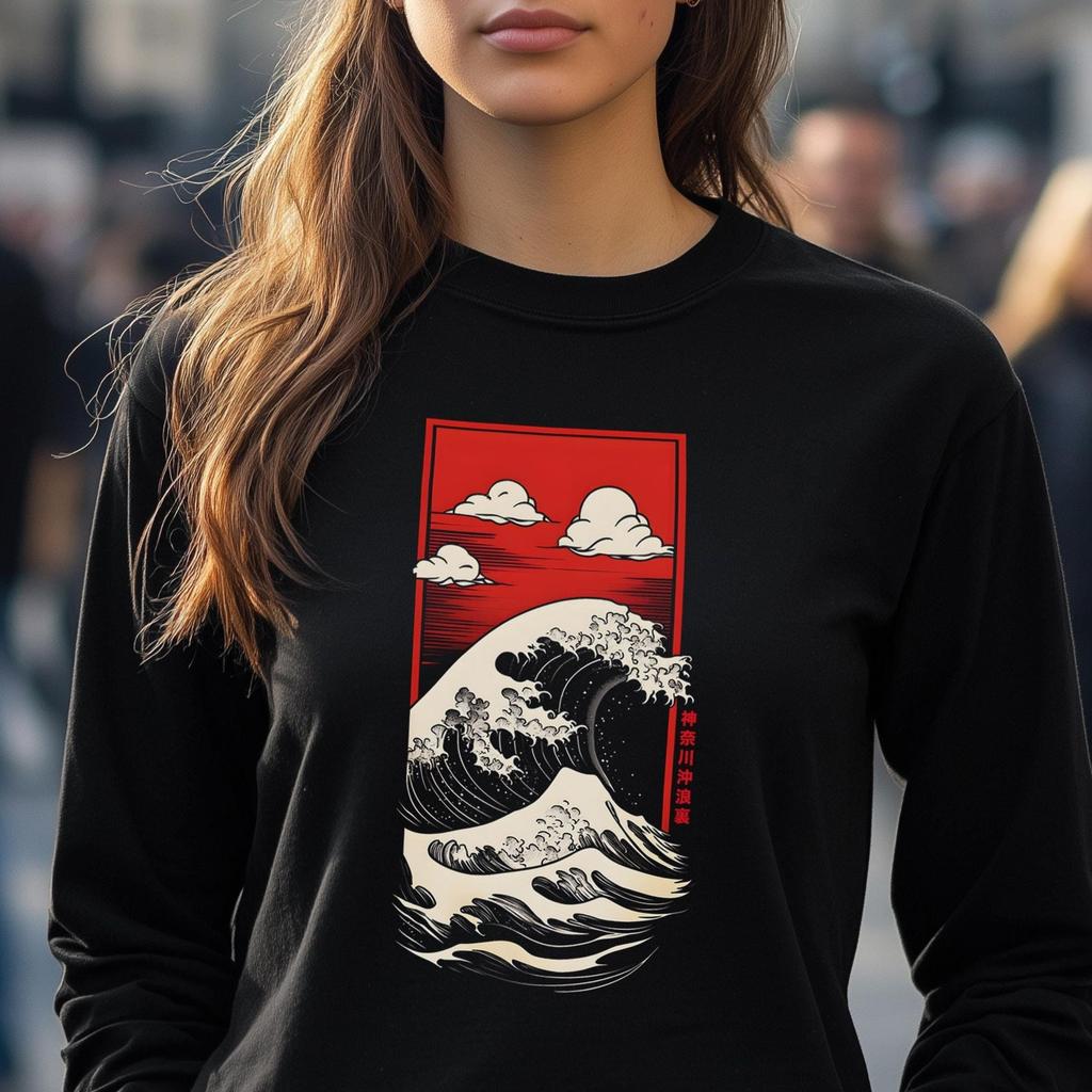 Great Wave of Kanagawa Japanese Styles Art Premium Black t shirt, Art is my Life, Asian Inspired Design, Yokohama Vibes, Meiji Restoration