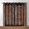 Retro Country Style Light Filtering Colour Wooden Door Patterned Curtains Farm Barn Retro Style Background Window Drapes for Living Room Bedroom