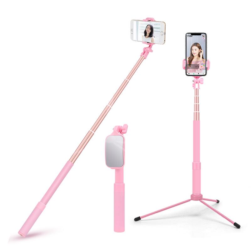 1.7m Aluminum Alloy Extendable Selfie Stick with Fill Light for Travel, Photography, Live Streaming & Tripod.