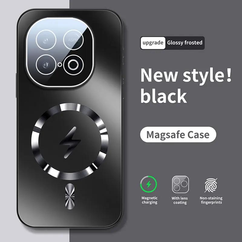 

Магнитный Беспроводной Зарядный Противоударный Чехол Для VIVO iQOO Z10 Turbo Pro Plus Neo10 Global Защита Объектива Пленка Матовая Задняя Крышка iQOO Z10 TurboPlus чёрный