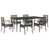 VidaXL Ensemble à Manger de Jardin avec Coussins 7pcs, Table et Chaise de Terrasse, Meubles de Patio, Mobilier d'Extérieur, 3213601