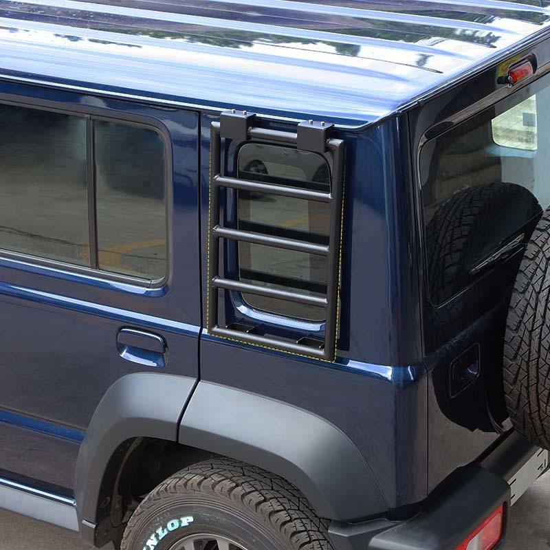 Car Metal Rear Window Extension Climbing Ladder Shelf Bracket For Suzuki Jimny 2019 Up 4-Door Version Exterior Accessories (Left)