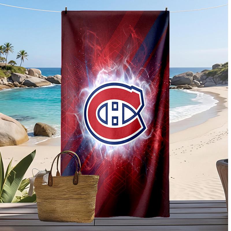 Asciugamano da Spiaggia Stampa Montreal Canadiens Morbido Portatile Asciugatura Rapida?Asciugamano Asciutto Per Piscina Vacanza Estiva Sport all'Aperto