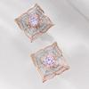Luoxi Temple Jewelry: 2023 S925 Silver 6mm Pink Diamond Stud Earrings for Women