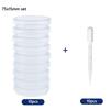5-10pcs Plastic Petri Dishes 35-90mm Cell Culture Dish High Temp Resistant with 10 Plastic Transfer Pipettes 3ml