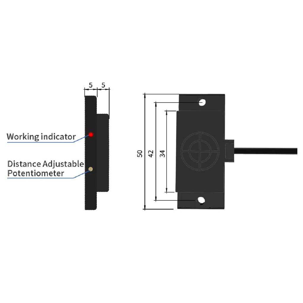 GTRIC E2K Series Proximity Sensor Matrix Capacitive Switch 10-30V DC 3-wire NPN PNP Sensing Distance 10mm Adjustable