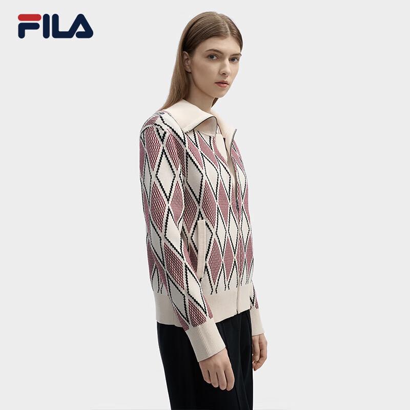FILA Women s Knitted Lapel Cardigan Sweater M
