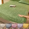 Flannel Sheets Fashion Solid Color Jacquard Comfortable Soft Elastic Bedspread Coral Fleece Fluffy Fitted Bed Sheets for Bed