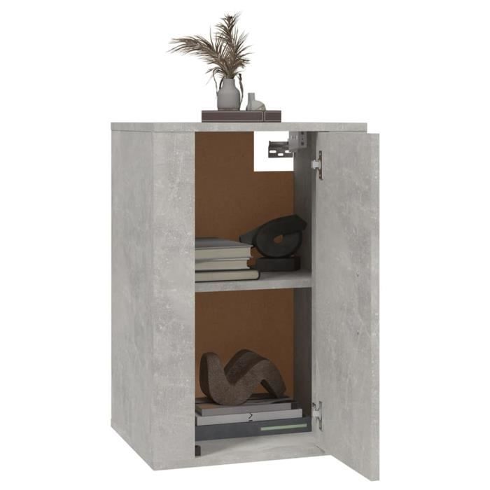 816664 vidaXL Meuble TV mural Gris béton 40x34,5x60 cm