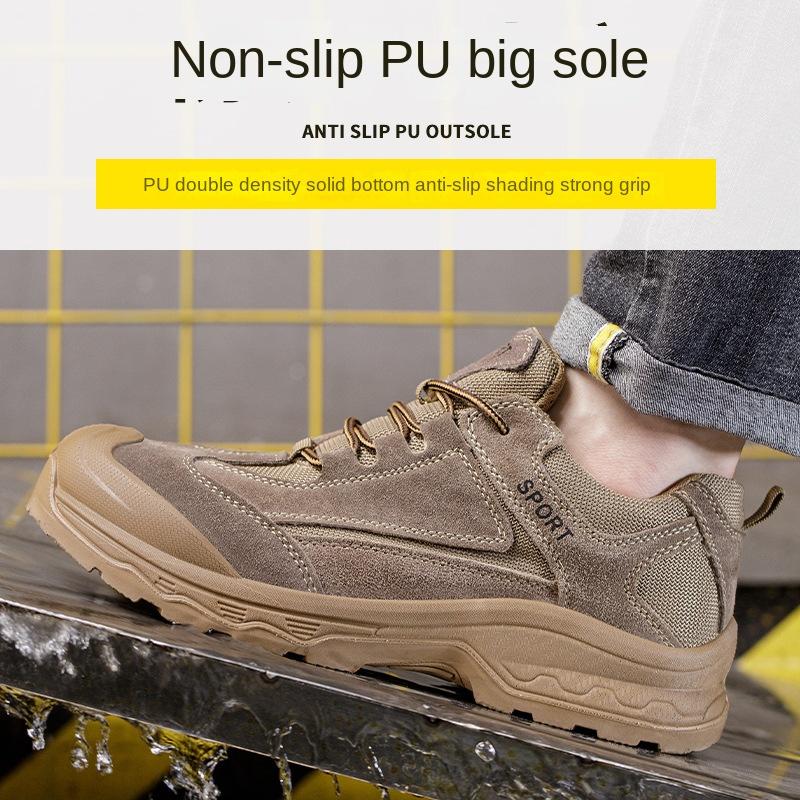 Labor Shoes Men's Plastic Steel Head Insulation Wear-resistant Tie-resistant Smash-proof Stab-proof Safety Work Shoes