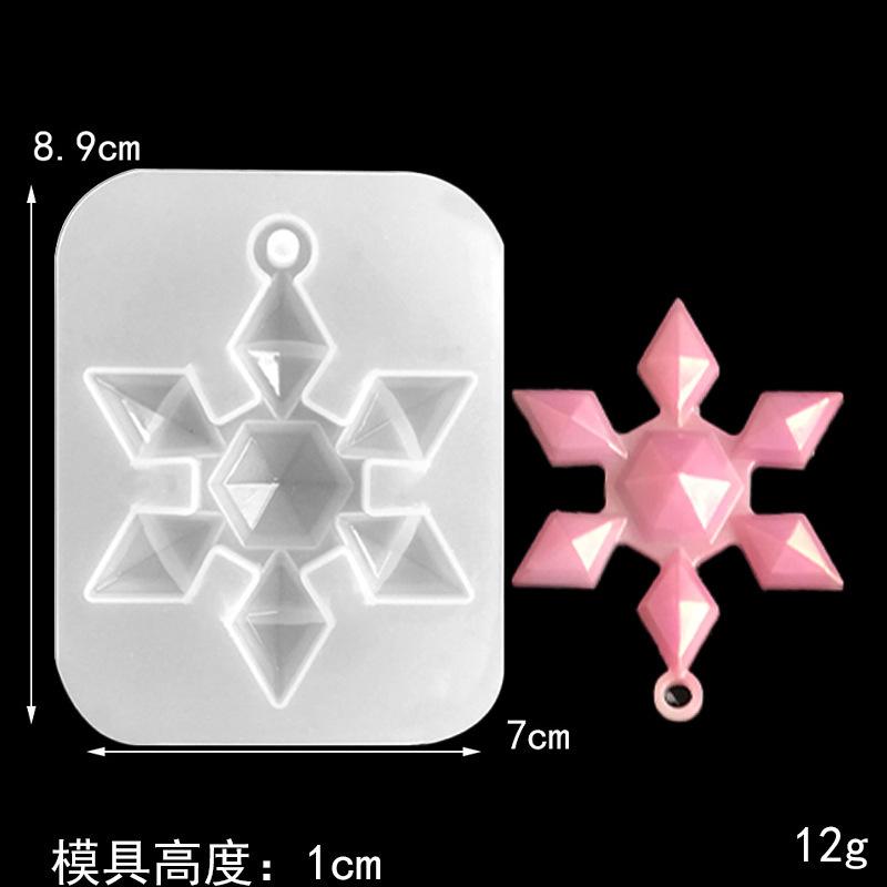 

New Mould Christmas Decor Snowflake Pendant Hanging Ornament Crystal Resin Casting Molds Bell Deer Snowman Hat Silicone Mold