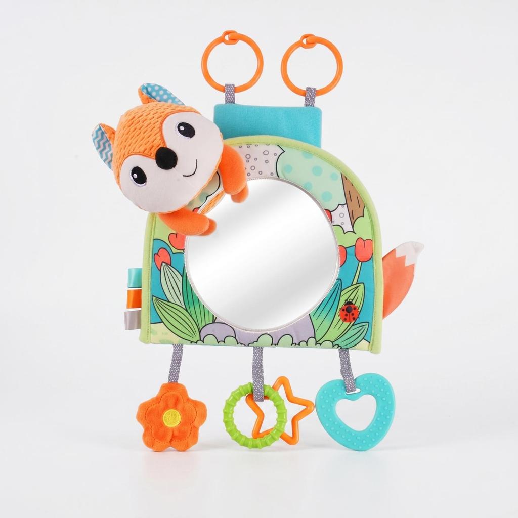 Crib Mirror with Hanging Toys Sensory Toy Soft for Infants, Newborns