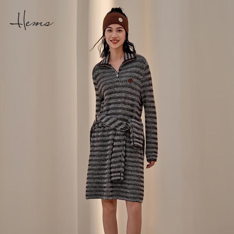 

Женское кашемировое платье Haimans с длинным рукавом и застежкой-молнией до середины 3XL