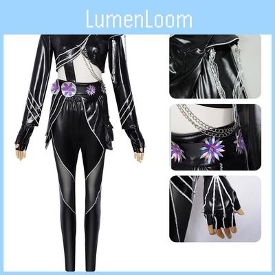 Kpop Demon Hunters Rumi Mira Zoey Kostium Skórzany z Tkaniną PU do Cosplayu na Imprezy Anime