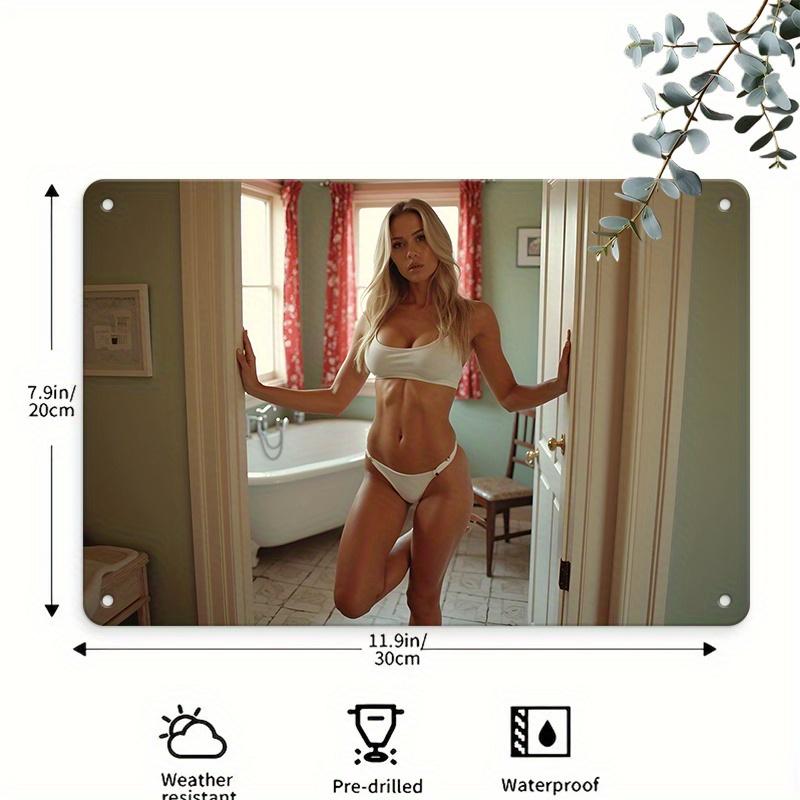 

Vintage Metal Wall Sign Retro Bathroom Art for Home Bar Garden Decor 20x30cm（7.8x11.8inch）