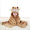 Cartoon Baby Hooded Cape Blanket - Soft Coral Fleece for Bath and Snuggle