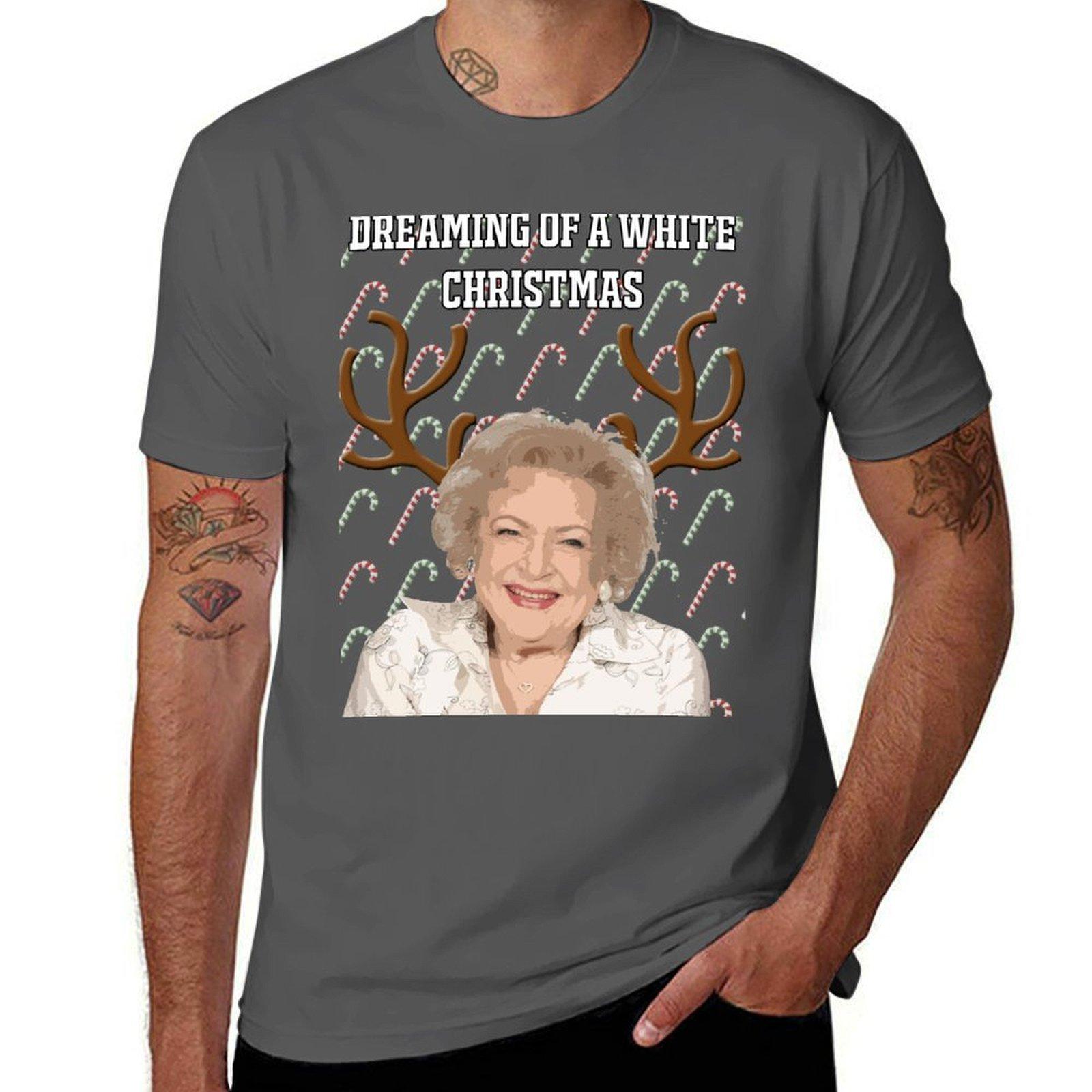 

The Golden Girls Dreaming of a White Christmas Greeting Card T-Shirt cotton t shirt man t shirts for man pack cotton T-Shirt 4XL