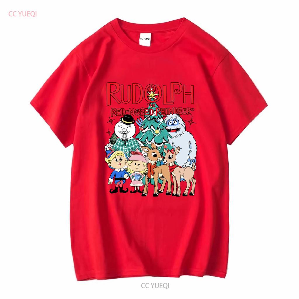 Rudolph The Red Nosed Reindeer Christmas T Shirt Vintage Movie Cute long or short sleeves vintage Washed Versatile graphic