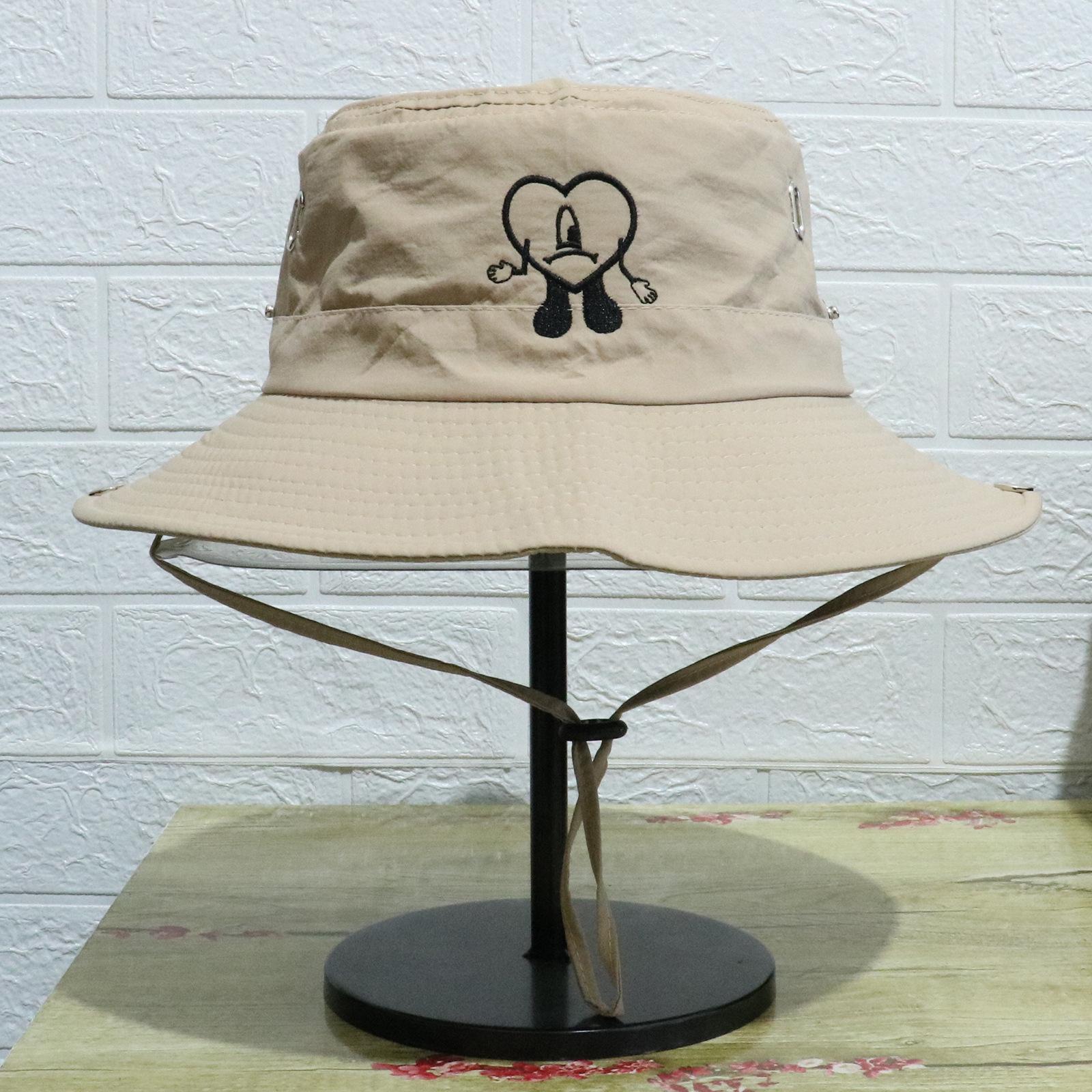 

Amazon hit Un Verano Sin Ti Fisherman s Hat European and American Bad Bunny Big-brimmed Sun Hat Men One Size бежевый