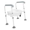 Raised Toilet Seat with Handles High Stability Stainless Steel Toilet Seat Risers for Seniors Pregnant Woman