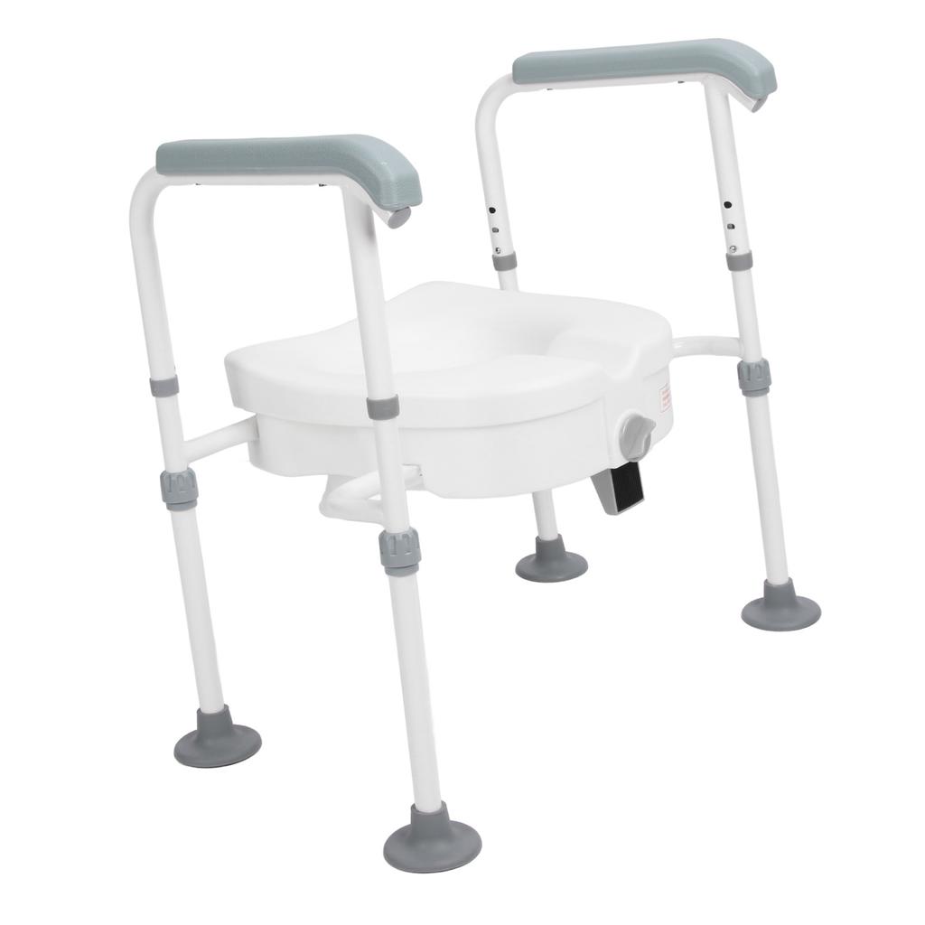 Raised Toilet Seat with Handles High Stability Stainless Steel Toilet Seat Risers for Seniors Pregnant Woman