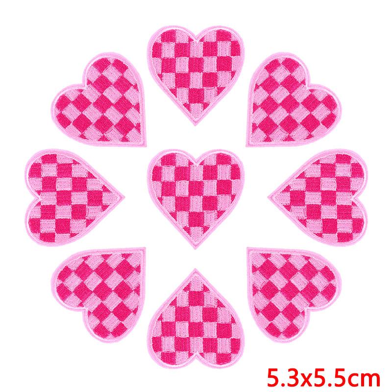 10PCS Wholesale Pink Bow Crown Lips Embroidery Patches For Clothing DIY Thermoadhesive Patches On Clothes Iron On Patch Backpack