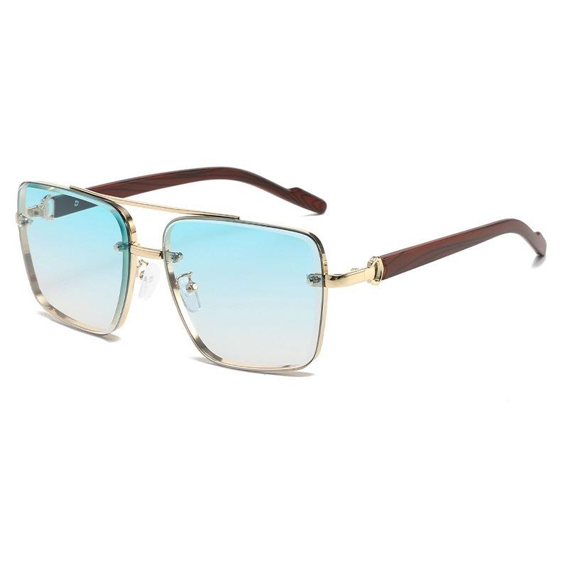 New Retro Square Metal Sunglasses Women Double Bridge Pilot Style Driving Glasses Fashion UV400 Protection