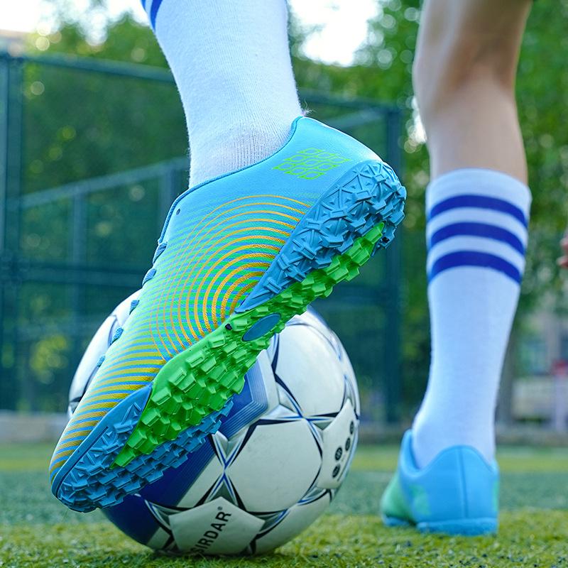Adult & Youth Unisex Studded Football Shoes - Breathable, Durable, Artificial Turf TF Kicking Shoes for Training