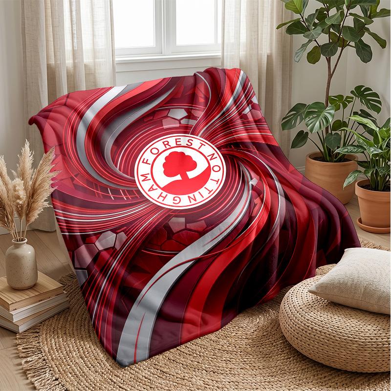 Coperta in Flanella con Stampa Calcio Nottingham Forest, Coperta Morbida Calda Leggera per Divano Letto Campeggio