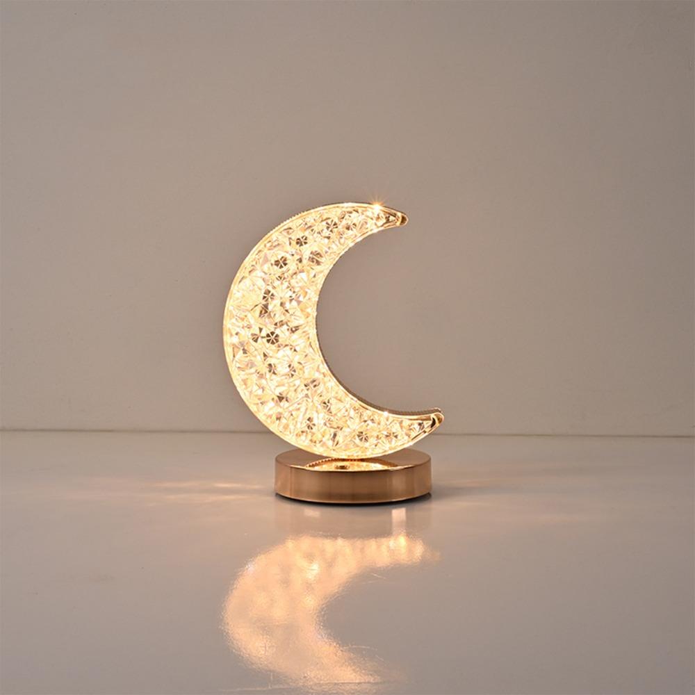 USB Rechargeable Moon Shape Night Light Touch Control Rechargeable Touch Lamp Nightstand Use