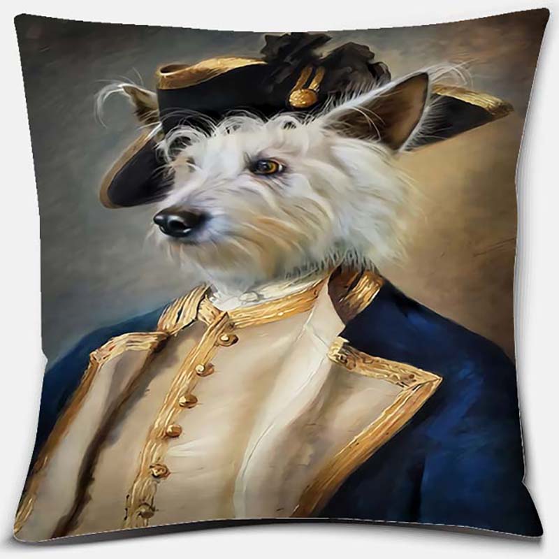 Seria portretów psów Wzór Poszewka na poduszkę Kwadratowa Dekoracja domu i biura