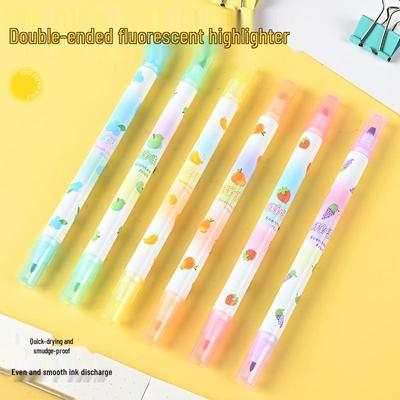 Doppelseitiges fluoreszierendes Textmarker-Set für Schüler und Berufstätige - Augenfreundlicher Markierstift für Planer.