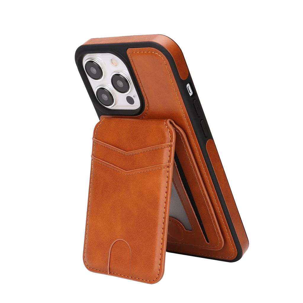 Magnetic Leather Phone Case with Card Holder for iPhone 12 - 17 Series Multi - functional Stand Shockproof Protective Cover