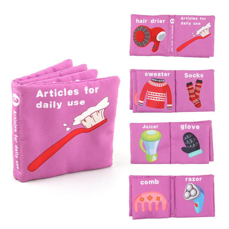 Baby English Palm 3d Cloth Book Newborn Soft Book Early Education Baby Cloth Book