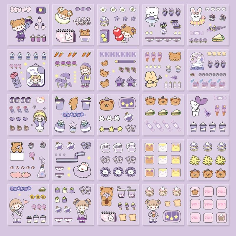 100 teile/satz Koreanischen Stil Nette Mädchen Aufkleber Set DIY Tagebuch Dekoration Material Transparent PET Wasserdichte Aufkleber
