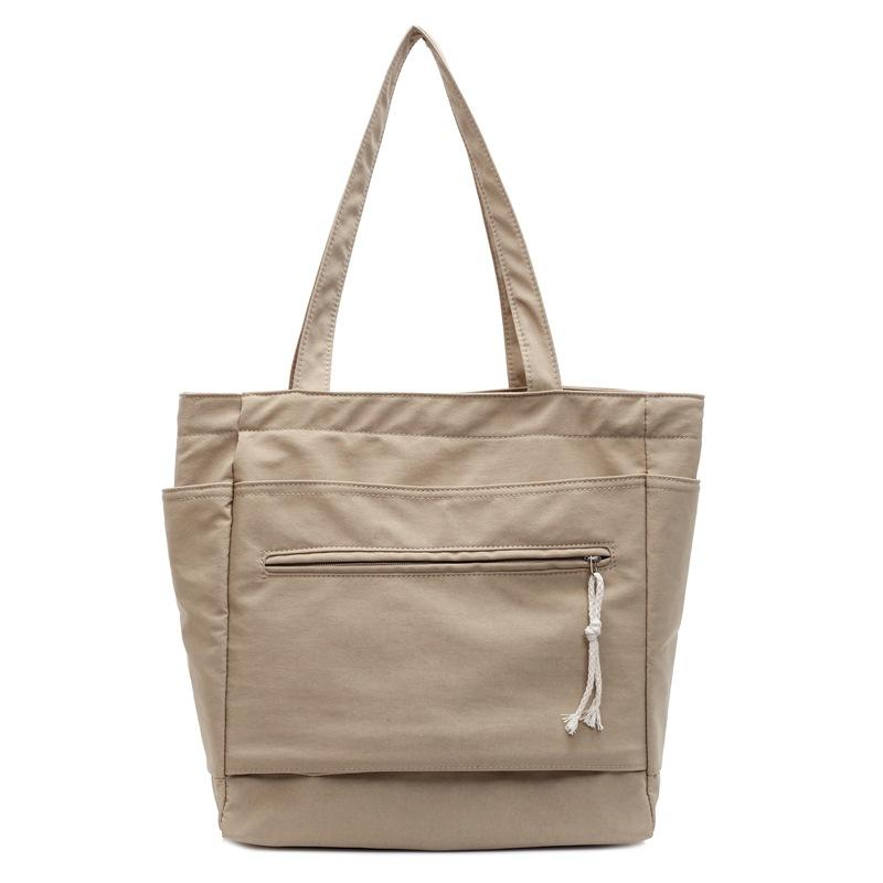 New Large-capacity Business Commuting Fashion New Large-capacity Soft Surface Solid Color Canvas Shoulder Bag