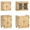 Cabinet with Shelf SKI 4 pcs Honey Brown Solid Pine Wood