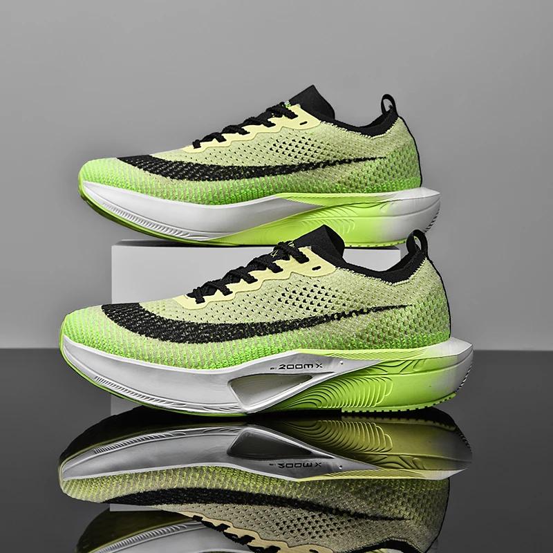 Fashion Air Cushion Men Sports Running Shoes Marathon Breathable Lightweight Women's Comfortable Athletic Nonskid Carbon Plate Sneakers