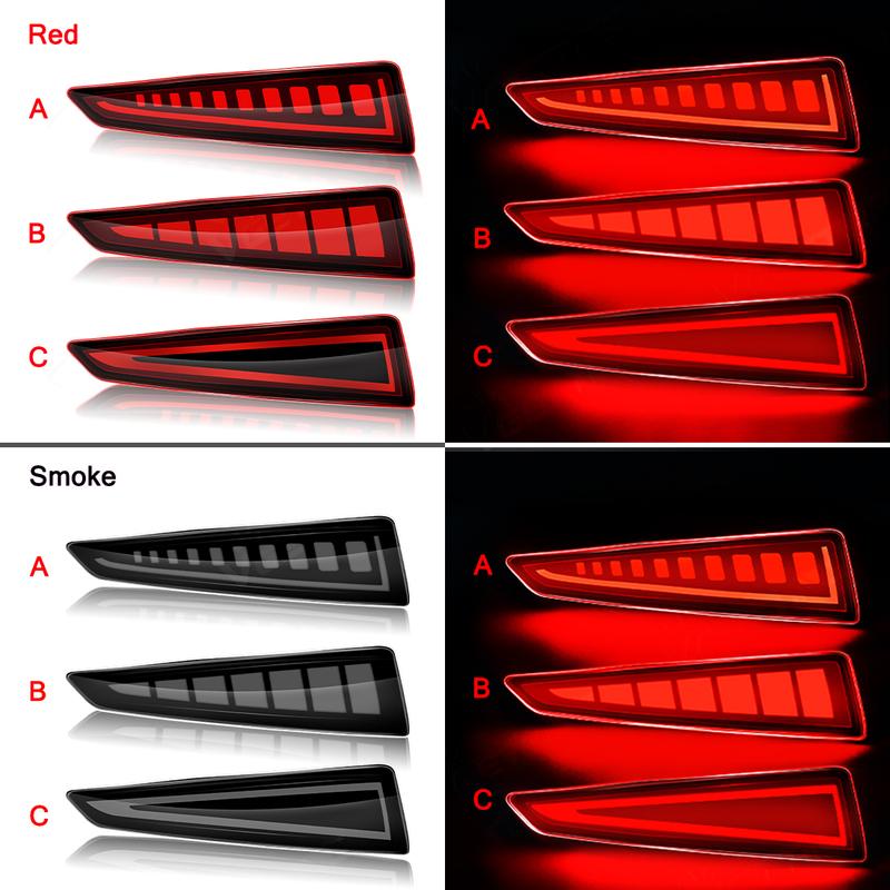 For Lexus RX350 RX350L RX450hL RX450h 2016 2017 2018 2019 Rear Bumper Reflector Lights with Dynamic Turn Signal Brake Lamps 12V