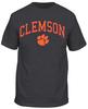 Clemson Tigers Men's Heather Grey College Arch Short Sleeve T Shirt