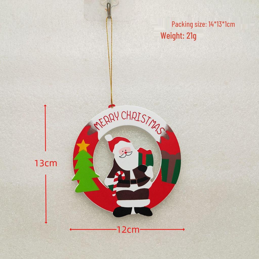 Wooden Hollow Santa Ornaments for Christmas Tree Decorations