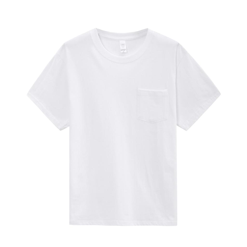 250g Čistě bílé základní kapesní tričko Černá bavlna Volné ležérní Pánský top s krátkým rukávem Pohodlný Vysoce kvalitní Jedinečný Krásný Nejvýraznější oblečení