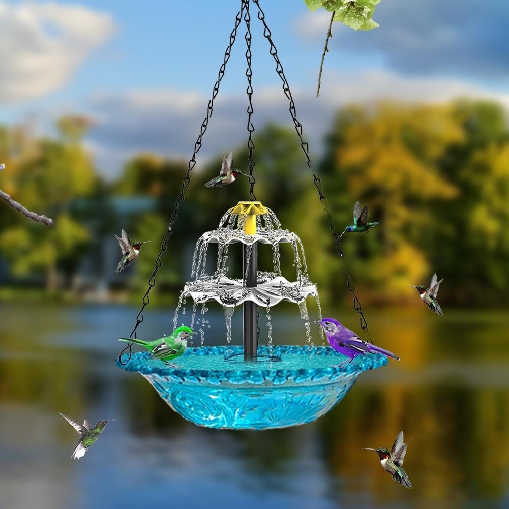 Waterfall Hanging Bird Bath Fountain Garden Courtyard Terrace With Fountain Bird Bathroom With Hook Bird Drinking Tray Outside