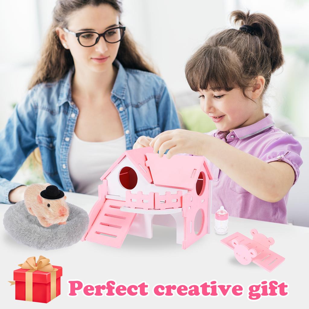 Silicone Piglet Soft Mini Realistic Pig Doll Toy Cute Newborn Silicone Piggy Ornaments with Accessories Children Christmas Gift