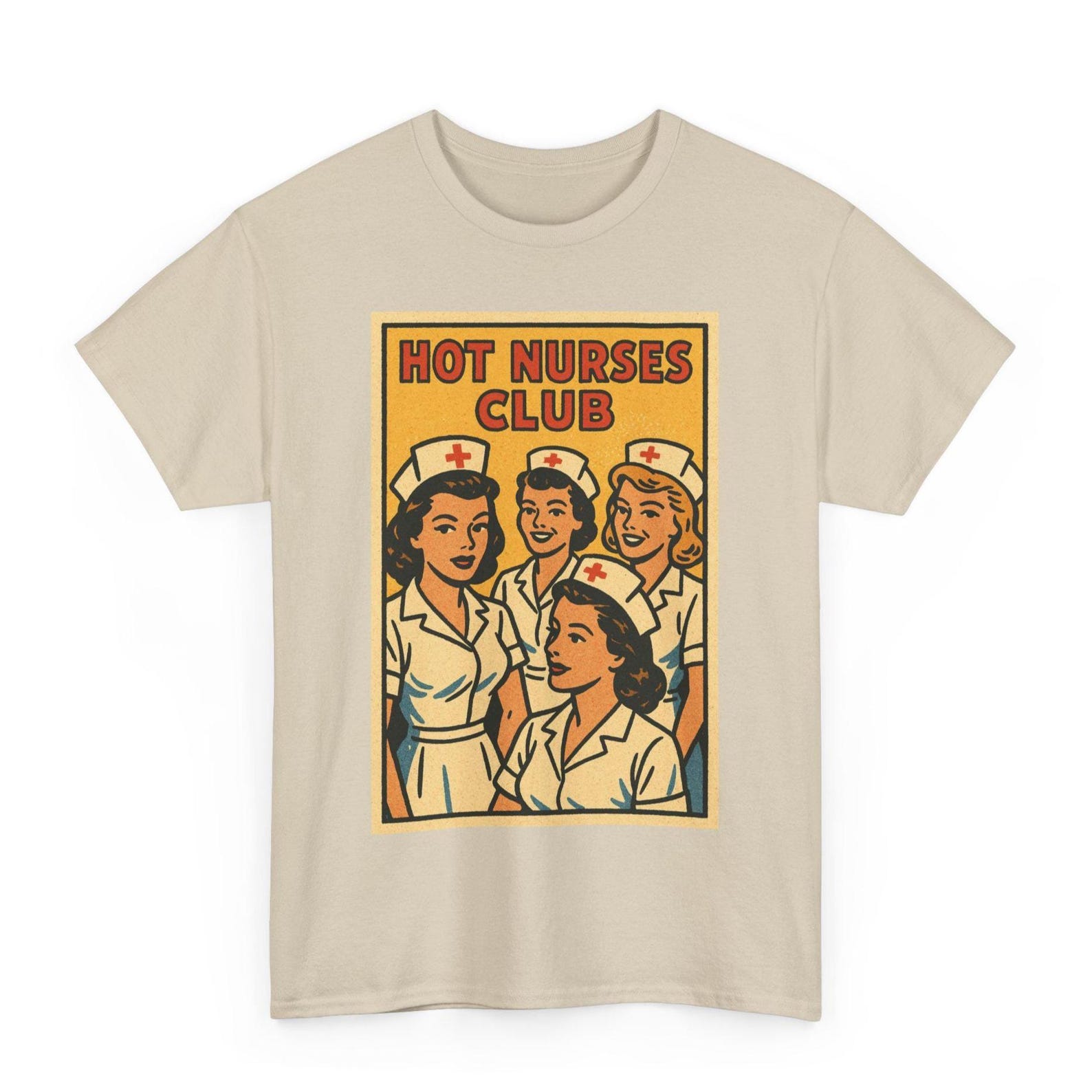 Hot Nurse Club Retro Comic T-Shirt: Funny RN Graphic Tee XL